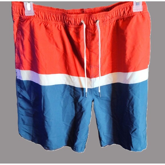 Fair Harbor Red & Blue Swim Trunks - size 3XL - Picture 1 of 2